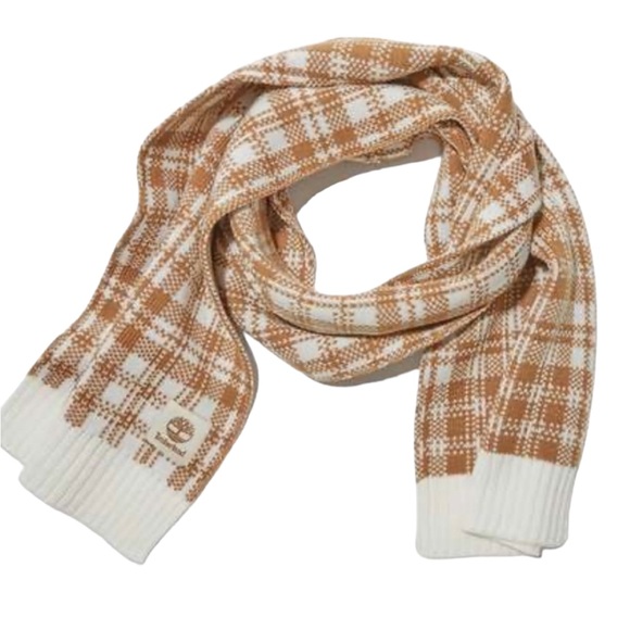 TIMBERLAND Plaid Scarf - Beige/Brown - NWT - Picture 5 of 6